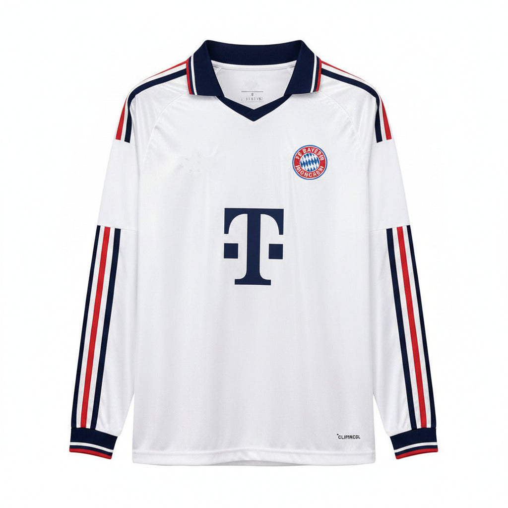 Bayern Munich 26/27 White/Navy Blue Away Long Sleeve Jersey