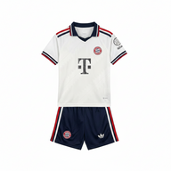 Bayern Munich 26/27 White/Red and Blue Trim Away Kids Jersey Set