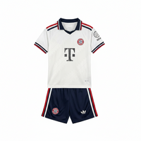Bayern Munich 26/27 White/Red and Blue Trim Away Kids Jersey Set