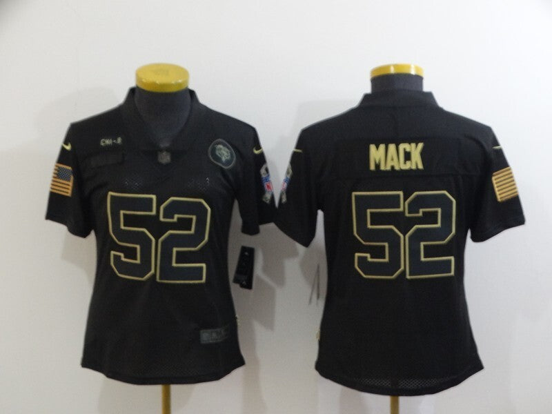 Bears 2021/22 Mack #52 Black/Yellow Women NFL Jersey