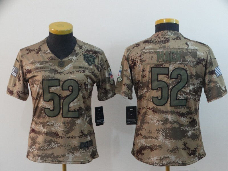 Bears 2021/22 Mack #52 Camo Print Women NFL Jersey