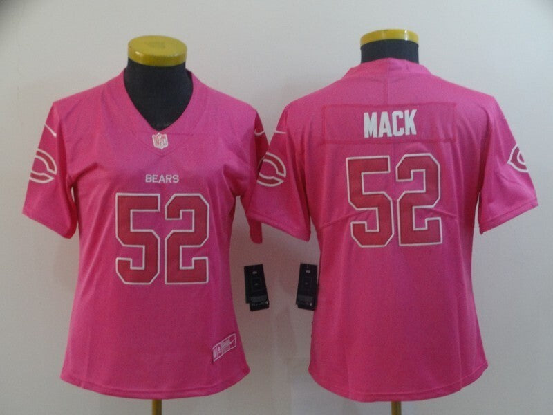 Bears 2021/22 Mack #52 Pink/White Women NFL Jersey