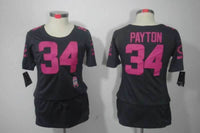 Bears 2021/22 Payton #34 Black/Pink Women NFL Jersey