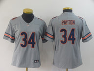 Bears 2021/22 Payton #34 Gray/Navy Women NFL Baseball Style Jersey