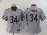 Bears 2021/22 Payton #34 Gray/Navy Women NFL Baseball Style Jersey