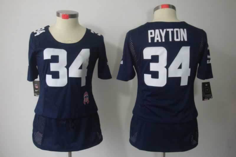 Bears 2021/22 Payton #34 Navy Blue/White Women NFL Jersey