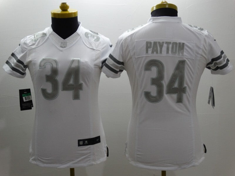 Bears 2021/22 Payton #34 White/Gray Women NFL Jersey