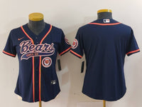 Bears 2022/23 Navy/Orange Women NFL Baseball Style Jersey