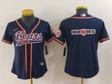 Bears 2022/23 Navy/Orange Women NFL Baseball Style Jersey