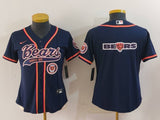 Bears 2022/23 Navy/Orange Women NFL Baseball Style Jersey