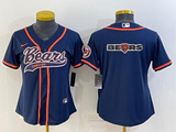 Bears 2022/23 Navy/Orange Women NFL Baseball Style Jersey