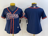 Bears 2022/23 Navy/Orange Women NFL Baseball Style Jersey