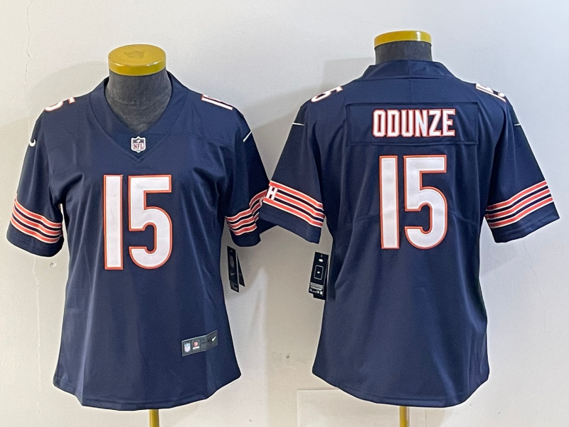 Bears 2022/23 Odunze #15 Navy/White Women NFL Jersey