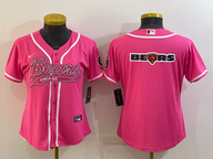 Bears 2022/23 Pink/White Women NFL Baseball Style Jersey