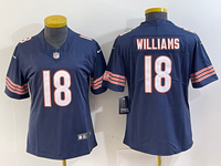 Bears 2022/23 Williams #18 Navy/White Women NFL Jersey