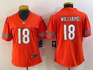 Bears 2022/23 Williams #18 Orange/White Women NFL Jersey