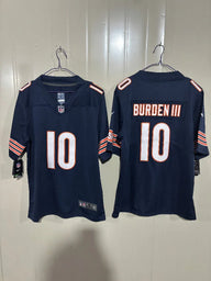 Bears 25/26 Burden III #10 Navy NFL Jersey