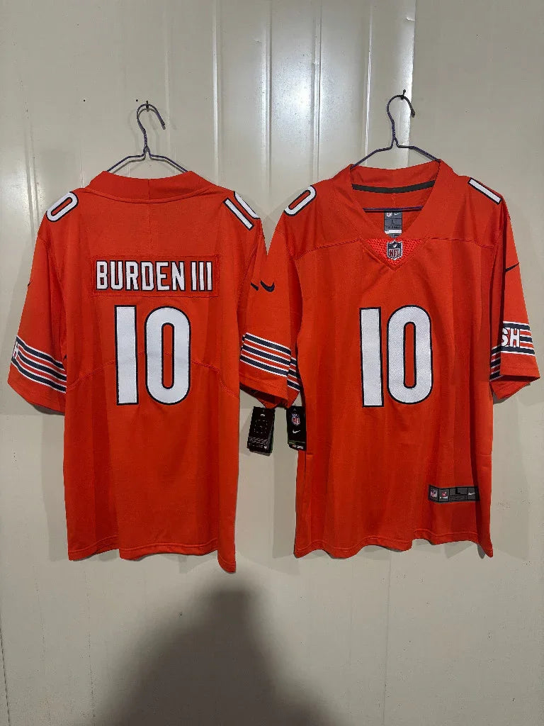 Bears 25/26 Burden III #10 Orange NFL Jersey