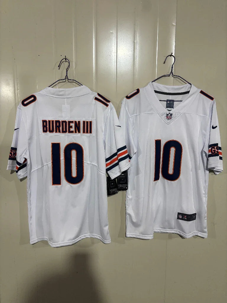 Bears 25/26 Burden III #10 White NFL Jersey