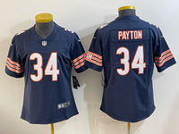 Bears 26/27 Payton #34 Navy/White/Red Women NFL Jersey