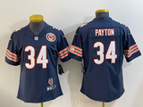 Bears 26/27 Payton #34 Navy/White/Red Women NFL Jersey