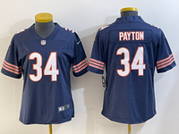 Bears 26/27 Payton #34 Navy/White/Red Women NFL Jersey