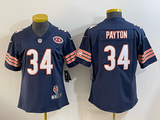 Bears 26/27 Payton #34 Navy/White/Red Women NFL Jersey