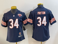 Bears 26/27 Payton #34 Navy/White/Red Women NFL Jersey