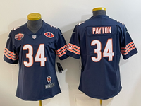 Bears 26/27 Payton #34 Navy/White/Red Women NFL Jersey