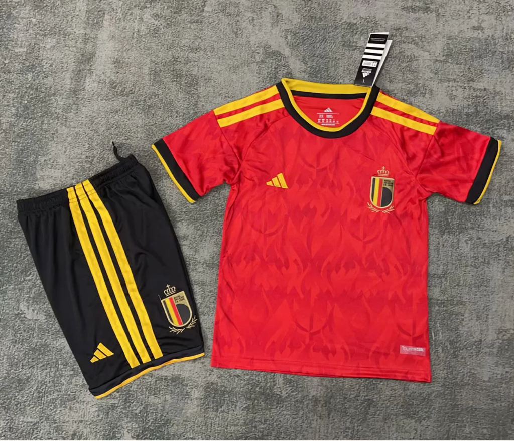 Belgium 2026 Orange/Yellow Home Kids Jersey Set