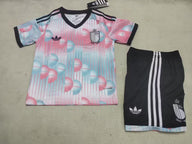 Belgium 26/27 Blue/Black/Pink Away Kids Jersey Set