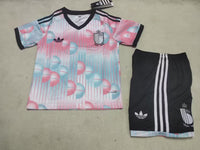 Belgium 26/27 Blue/Black/Pink Away Kids Jersey Set