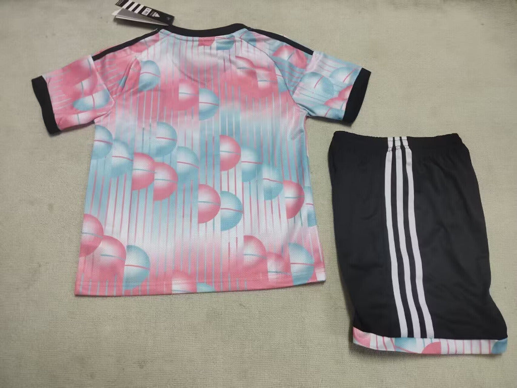 Belgium 26/27 Blue/Black/Pink Away Kids Jersey Set