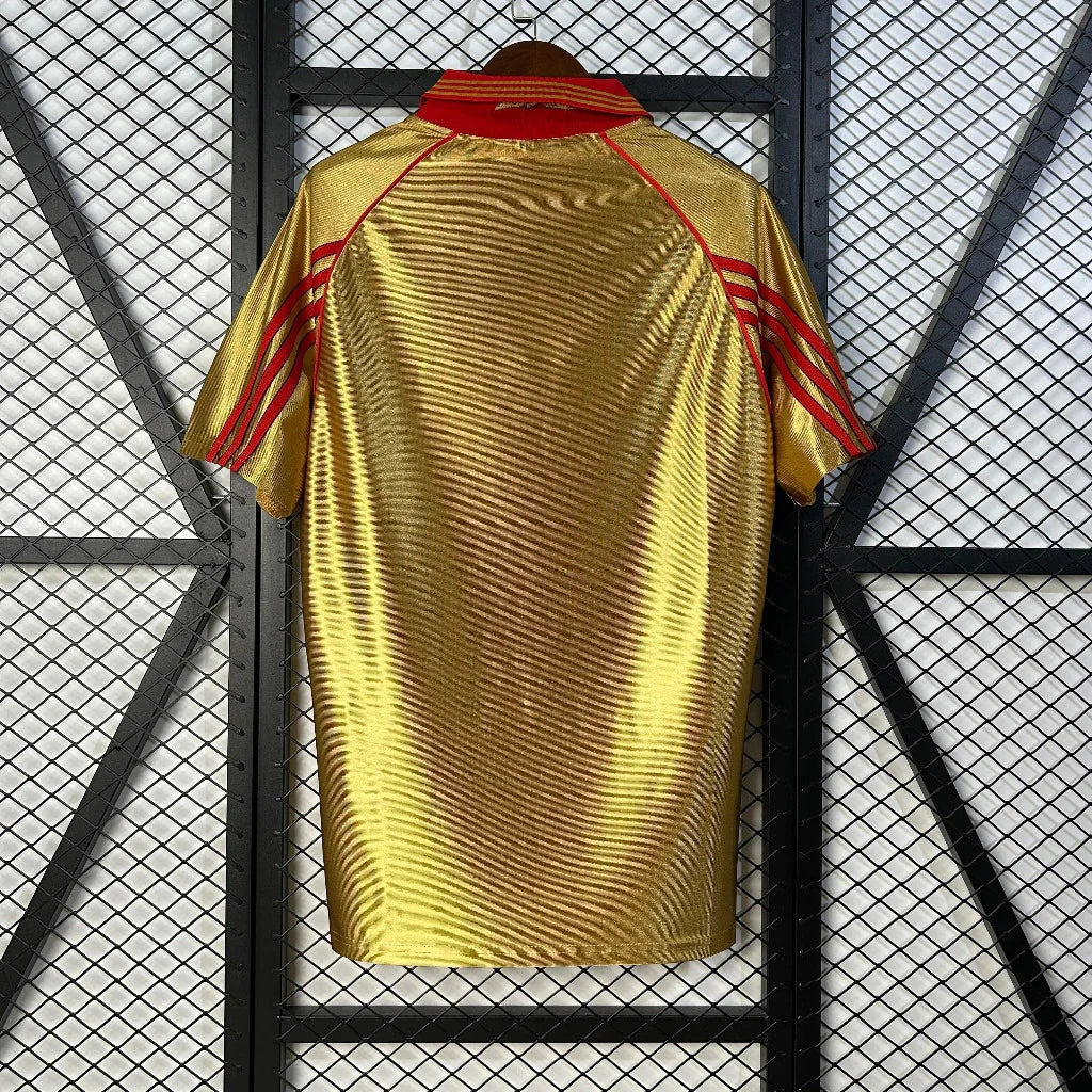 Benfica 1998/99 Vintage Retro Gold/Red Away Jersey