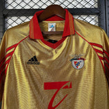 Benfica 1998/99 Vintage Retro Gold/Red Away Jersey