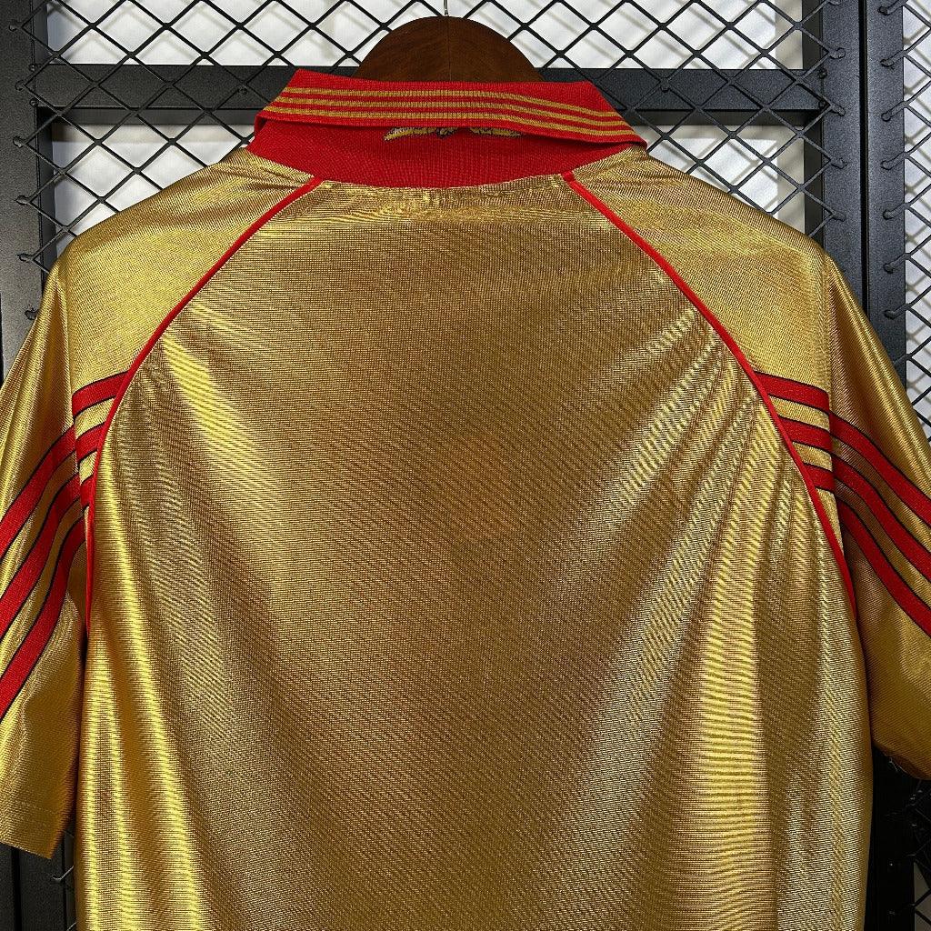 Benfica 1998/99 Vintage Retro Gold/Red Away Jersey