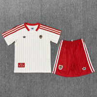 Benfica 2002/03 Retro White/Red Stripes Kids Jersey Set