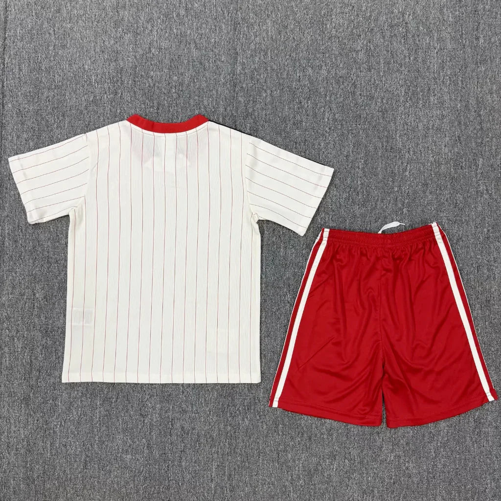Benfica 2002/03 Retro White/Red Stripes Kids Jersey Set