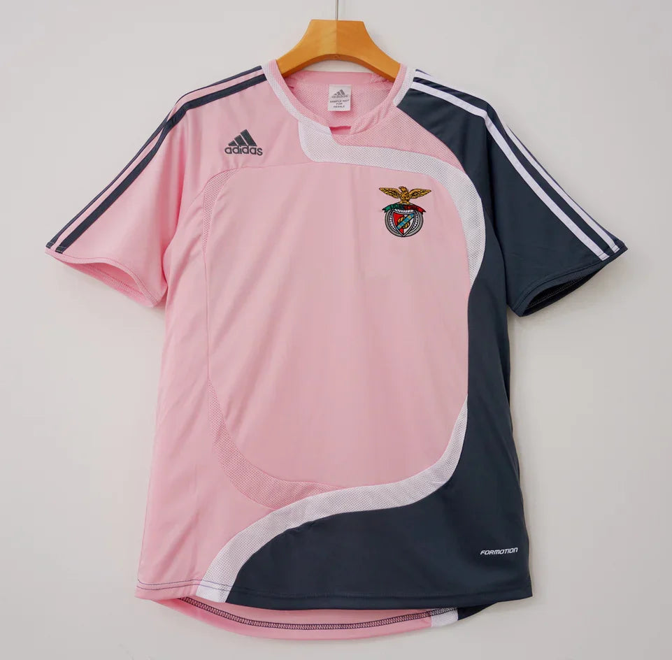 Benfica 2007/08 Vintage Retro Pink/Black Away Jersey