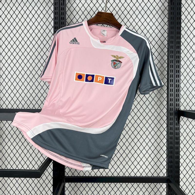 Benfica 2007/08 Vintage Retro Pink/Black Away Jersey