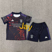 Benfica 25/26 Black/Purple Forth Special Kids Jersey Set
