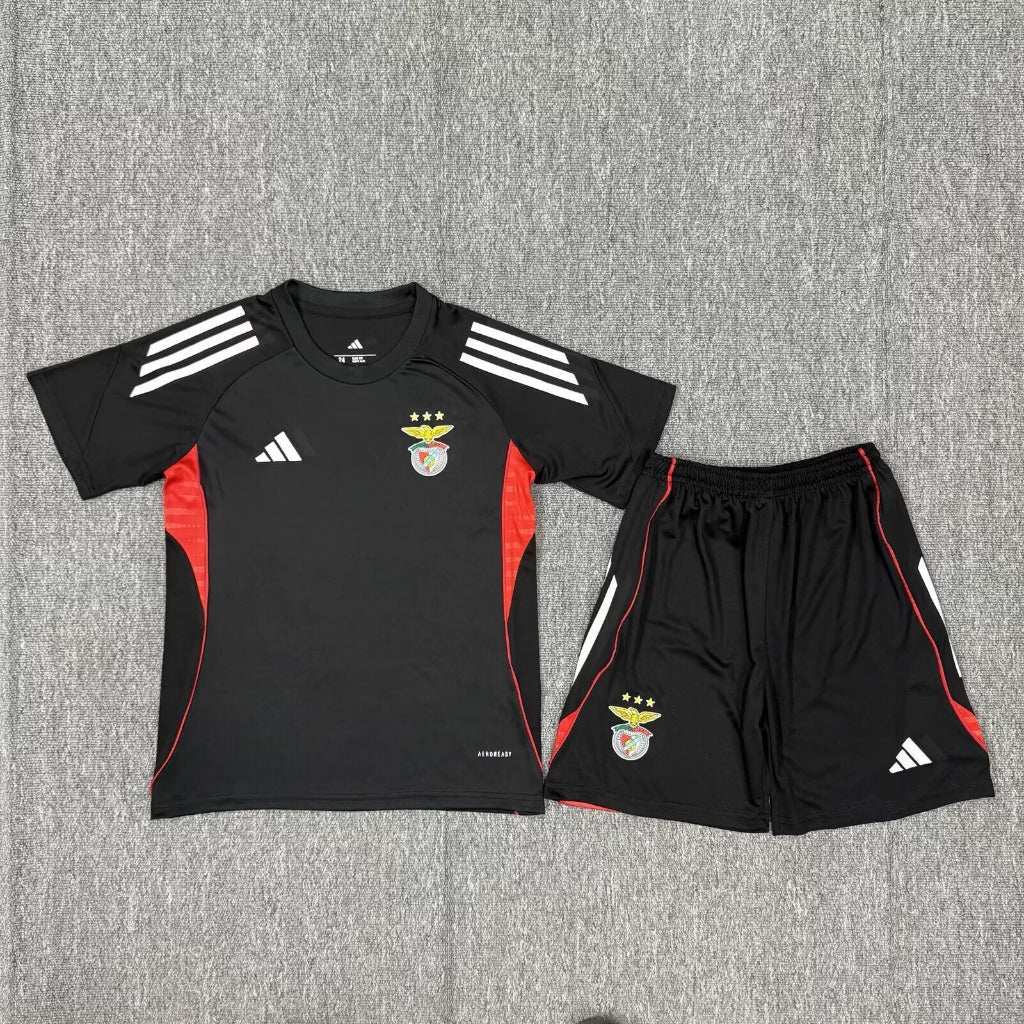 Benfica 25/26 Black/Red Training Kids Jersey Set