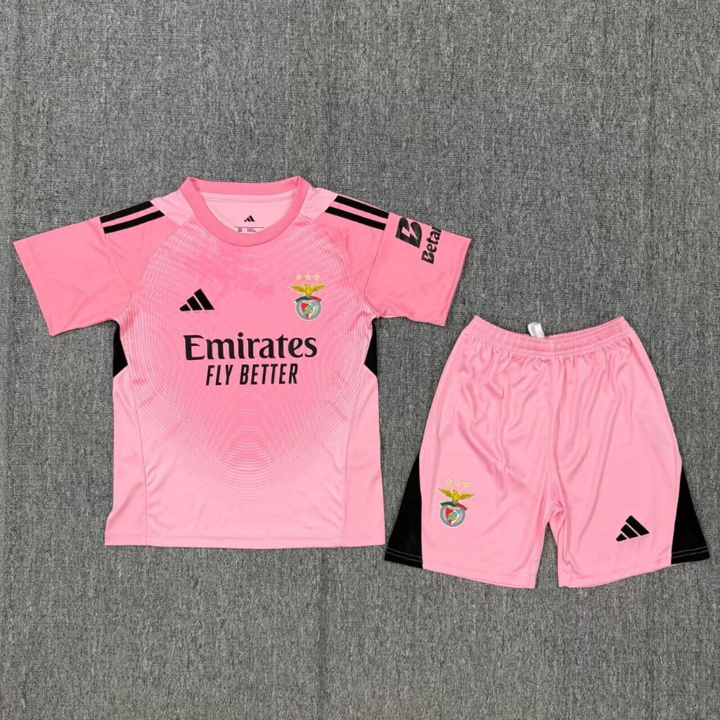 Benfica 25/26 Pink Goalkeeper Kids Jersey Set