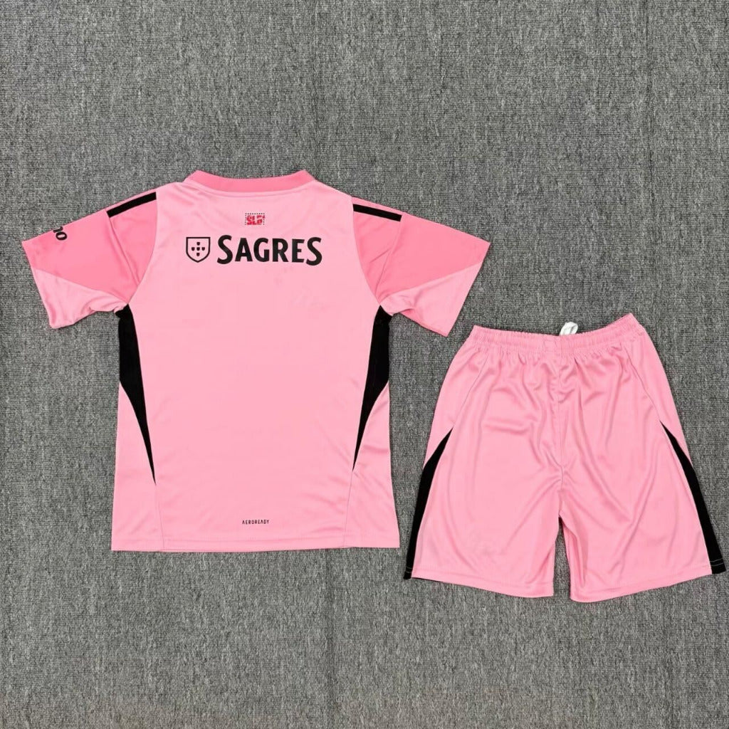 Benfica 25/26 Pink Goalkeeper Kids Jersey Set