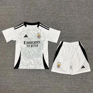 Benfica 25/26 White/Black Away Kids Jersey Set