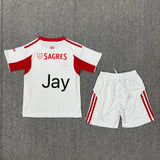 Benfica 25/26 White/Red Third Kids Jersey Set