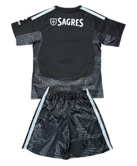 Benfica 26/27 Black/White Shoulder Stripes Goalkeeper Kids Jersey Set