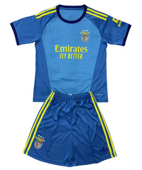 Benfica 26/27 Blue/Yellow Shoulder Stripes Goalkeeper Kids Jersey Set