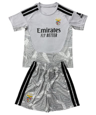 Benfica 26/27 Gray/Black Shoulder Stripes Goalkeeper Kids Jersey Set
