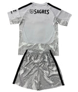 Benfica 26/27 Gray/Black Shoulder Stripes Goalkeeper Kids Jersey Set